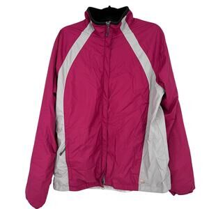Mountain Hardwear Women's Pink Gray ull Zip Polyester Coat Track Jacket Size L